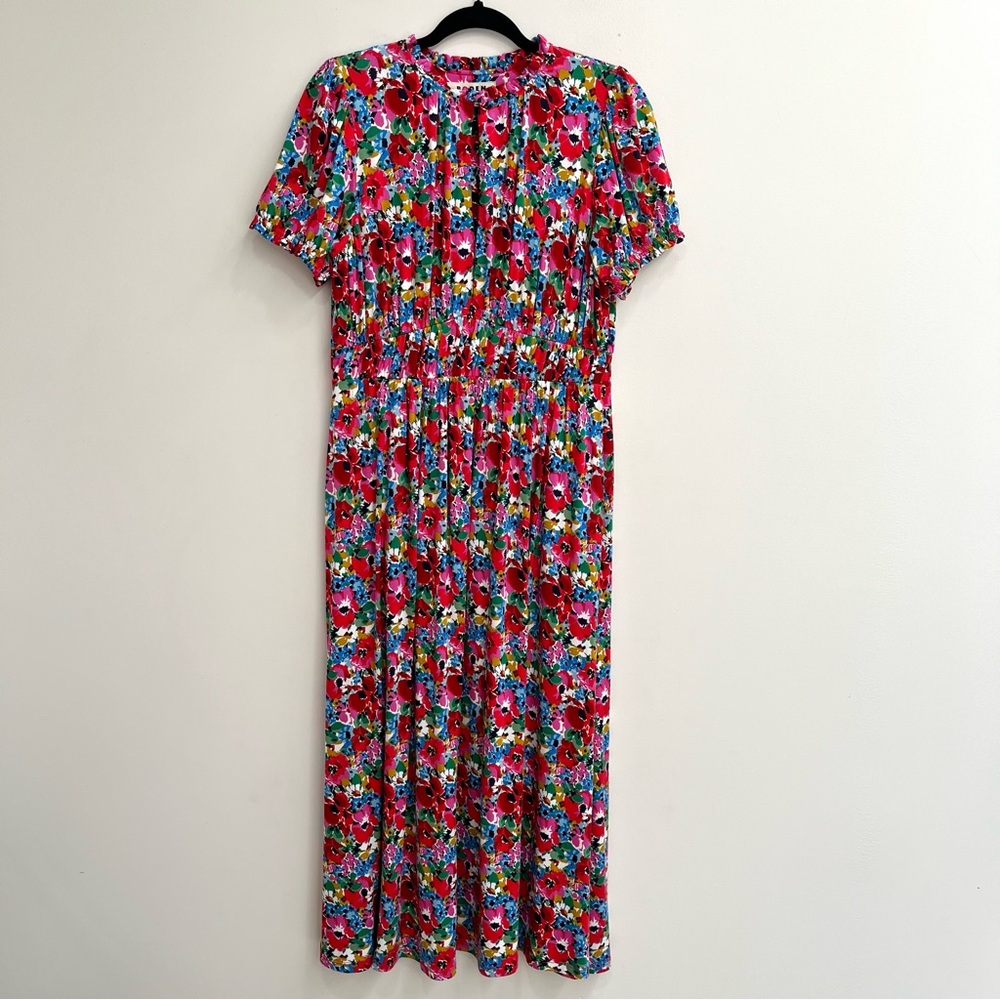 Boden Liv Pleat Detail Midi Dress, Wild Poppy - Picture 5 of 16